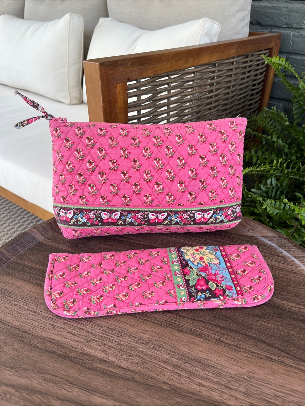 Vera Bradley Pink Pansy 2 Piece Set
